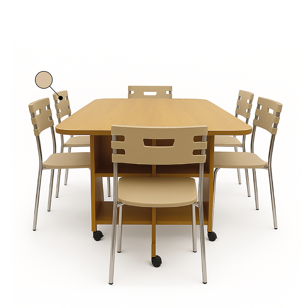 Pack de Table Pliable Unique + 6 Chaise City