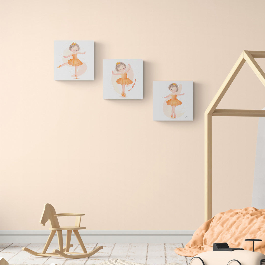 Lot de 3 Tableaux en Toile "Ballerina"