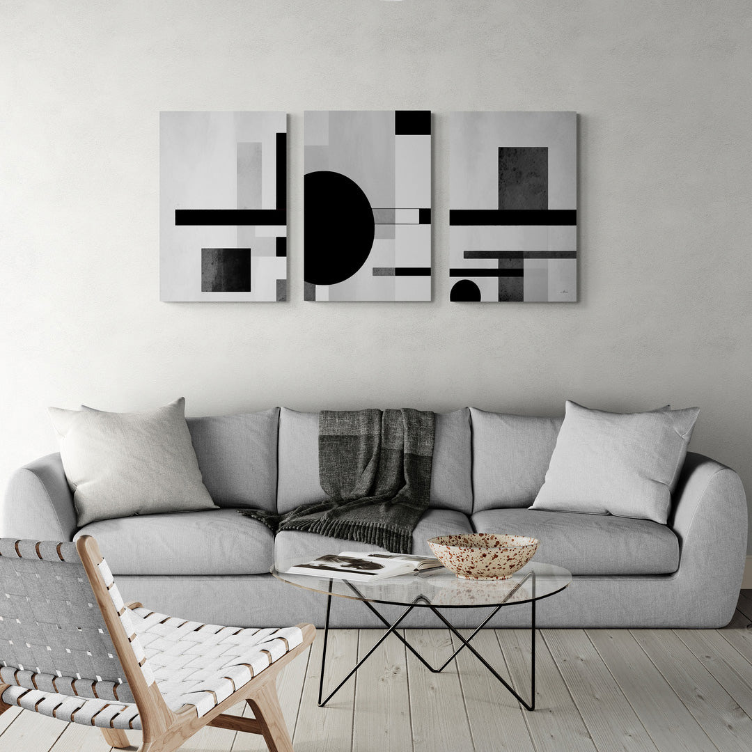 Lot de 3 Tableaux en Toile "Forme Sombre"