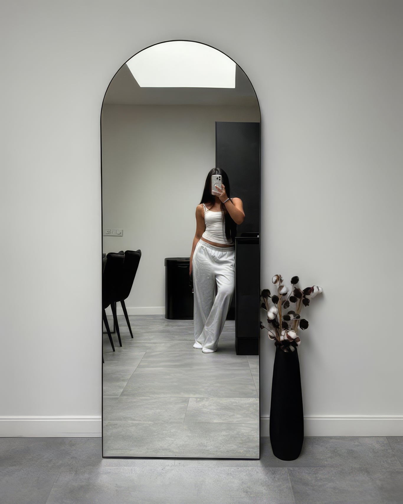 Miroir Arche Noir Élégance 180