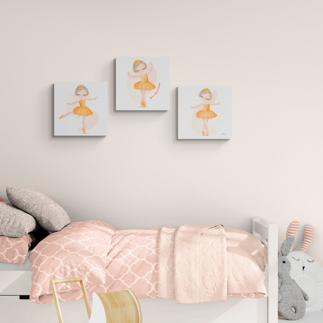 Lot de 3 Tableaux en Toile "Ballerina"