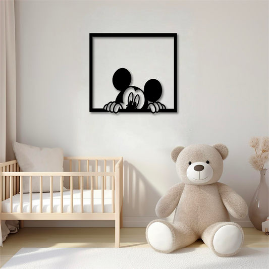 Décoration Murale en Métal Silhouette mickey