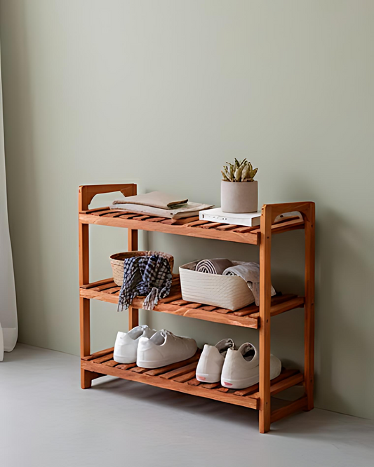 Porte-Chaussures en Bois 3 Niveaux