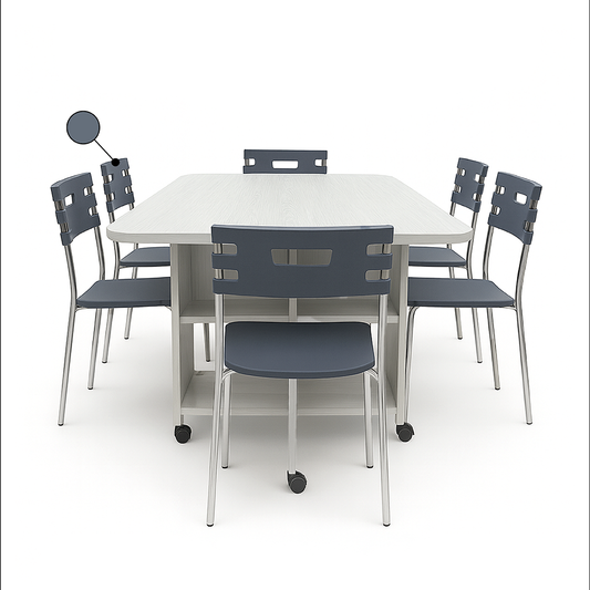 Pack de Table Pliable Unique + 6 Chaise City