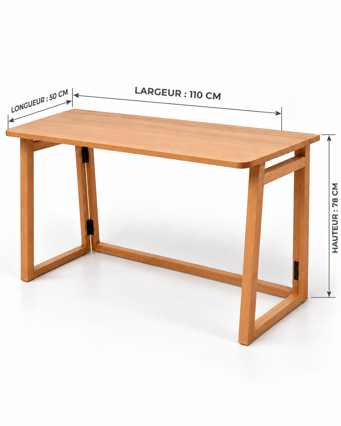 Bureau Pliable en Hêtre Naturel – Design Compact