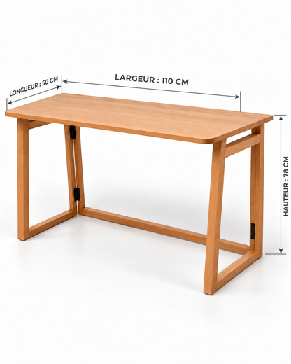 Bureau Pliable en Hêtre Naturel – Design Compact