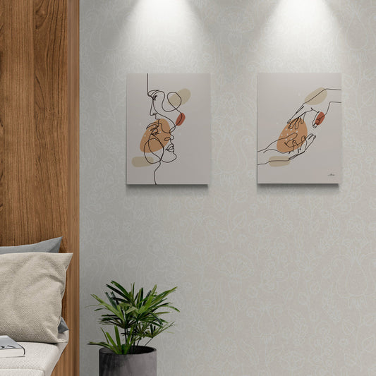 Lot de 2 Tableaux en Toile "Ame Liée"