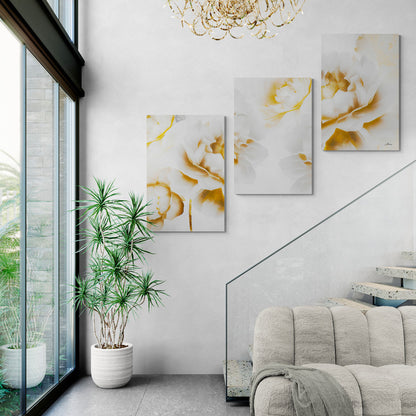 Lot de 3 Tableaux en Toile "Blanc Éclatant"