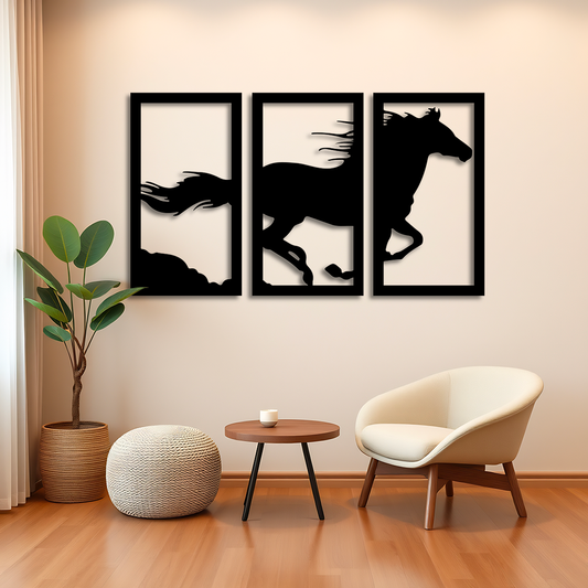 Décoration Murale en Métal Silhouette chevale
