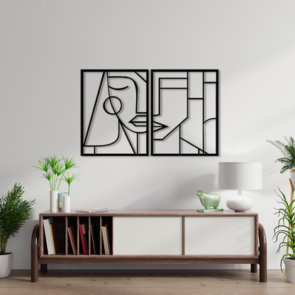 Décoration Murale en Métal Silhouette face