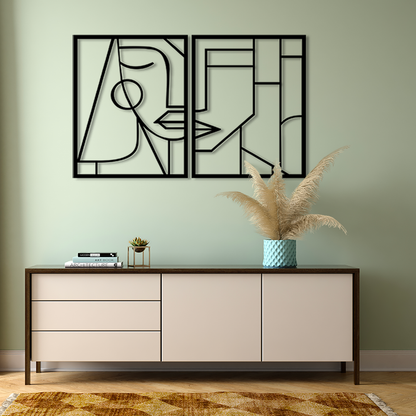 Décoration Murale en Métal Silhouette face