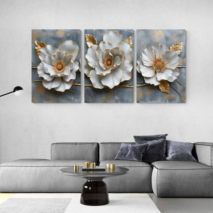 Lot de 3 Tableaux en Toile "Cendre Lumineuse"