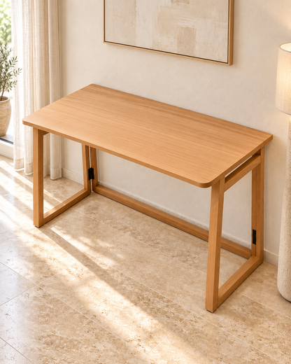 Bureau Pliable en Hêtre Naturel – Design Compact