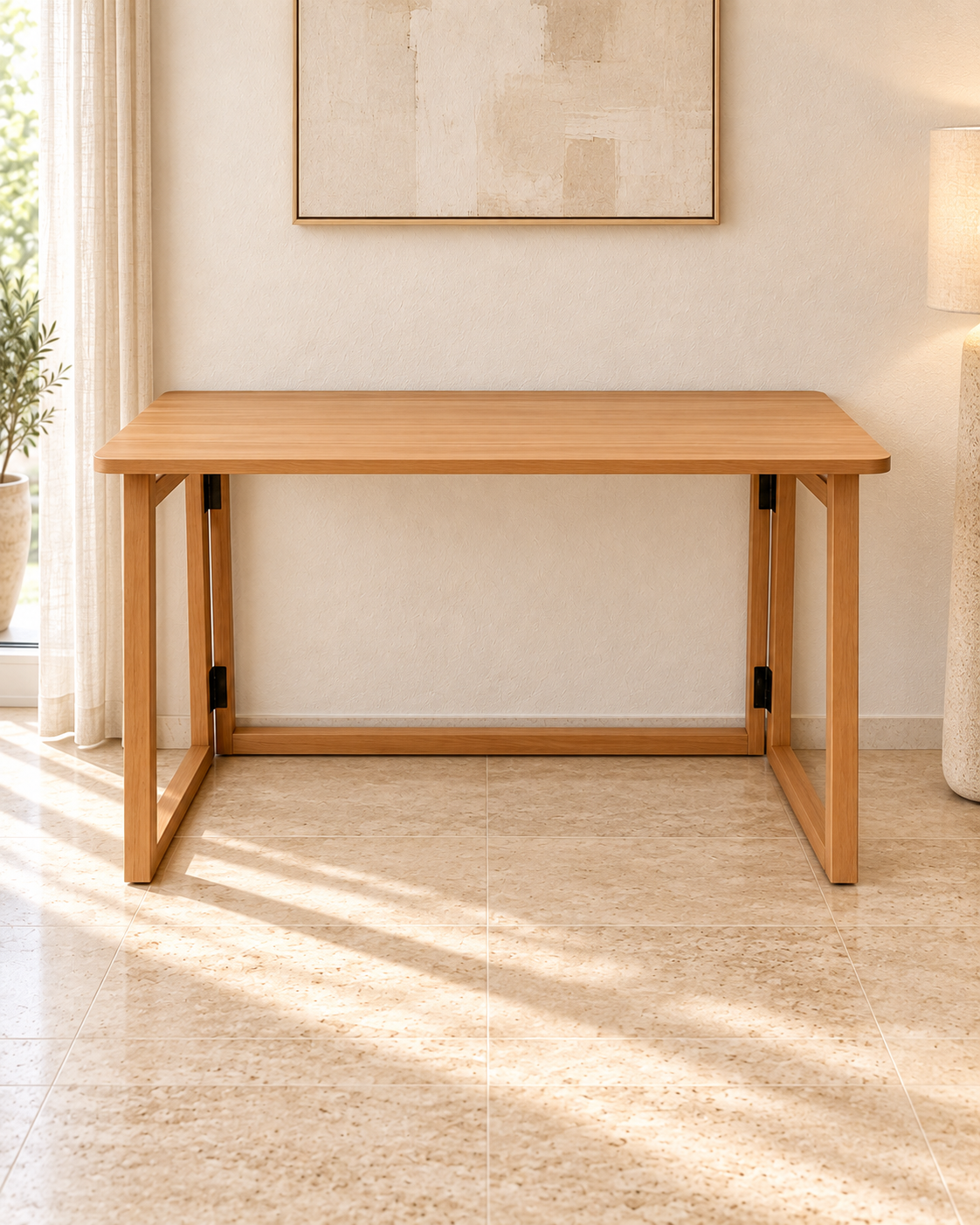Bureau Pliable en Hêtre Naturel – Design Compact