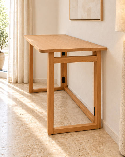 Bureau Pliable en Hêtre Naturel – Design Compact