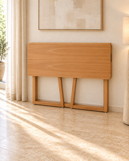 Bureau Pliable en Hêtre Naturel – Design Compact