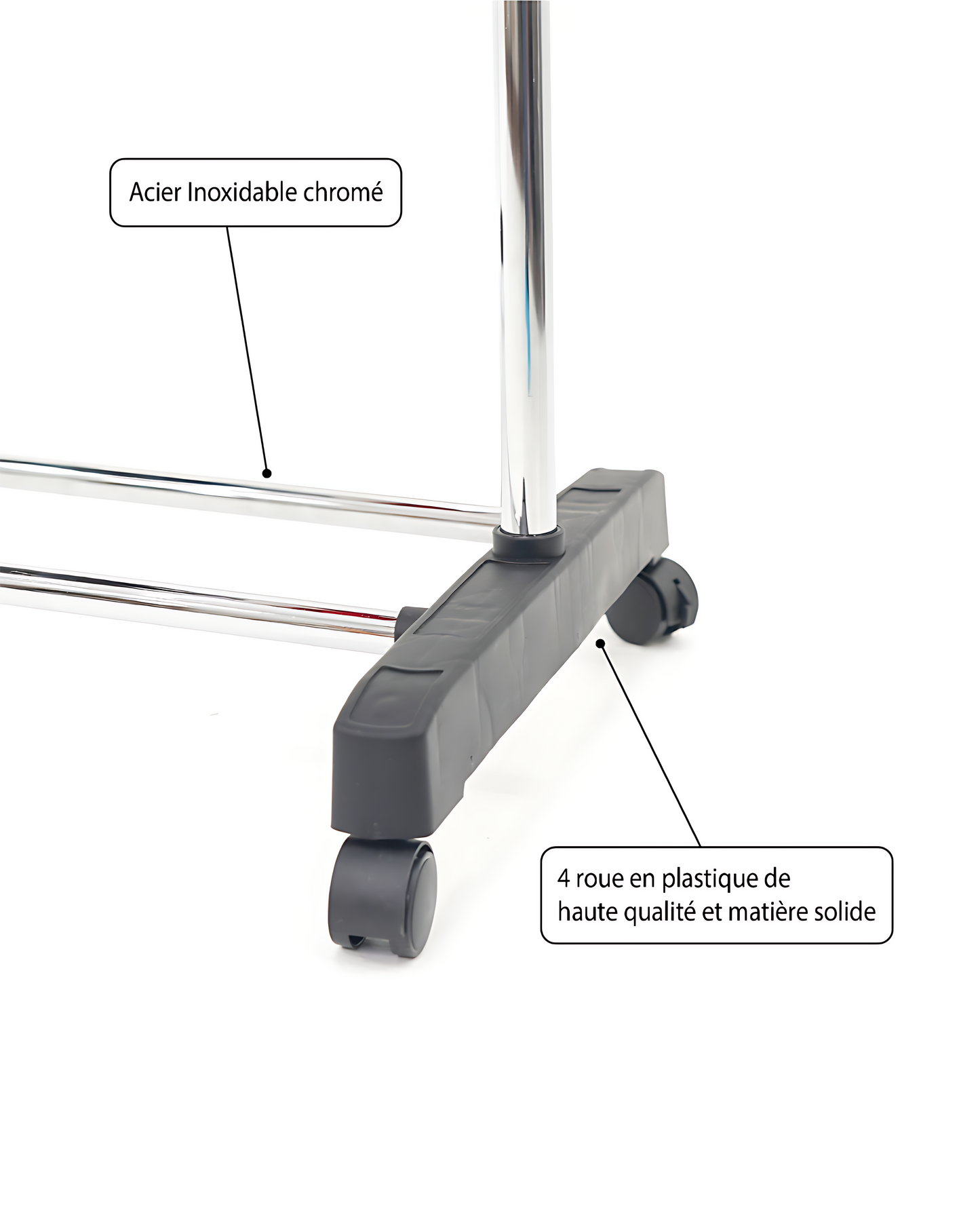 Portant Extensible à Vêtements avec Support de Chaussures