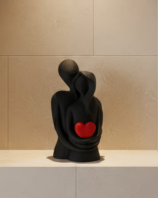 Sculpture Symbolique Amour Éternel – Noir Mat