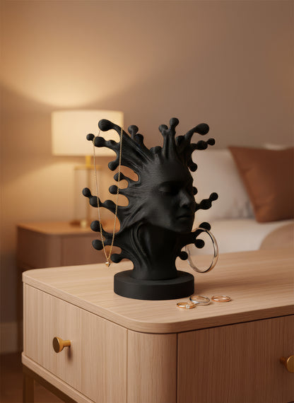 Buste Art Déco “Aura” – Sculpture & Porte-Bijoux Design