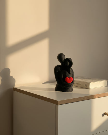 Sculpture Symbolique Amour Éternel – Noir Mat