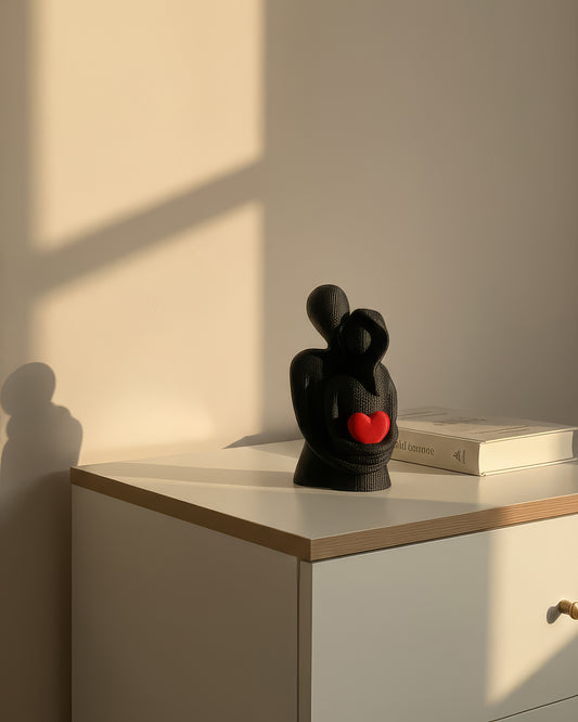 Sculpture Symbolique Amour Éternel – Noir Mat