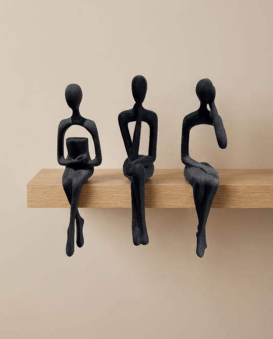 Trio de Statuettes Design Assises – Noir Mat