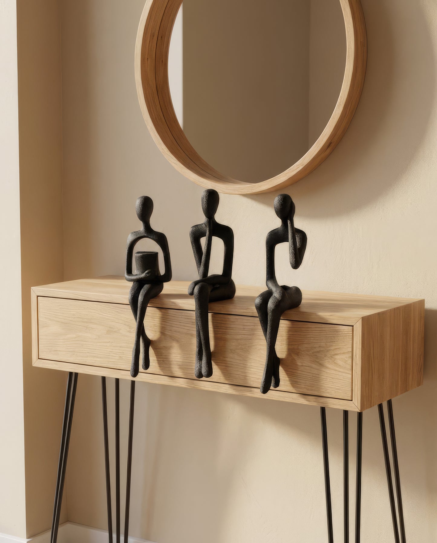 Trio de Statuettes Design Assises – Noir Mat