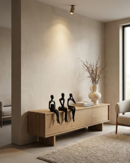 Trio de Statuettes Design Assises – Noir Mat