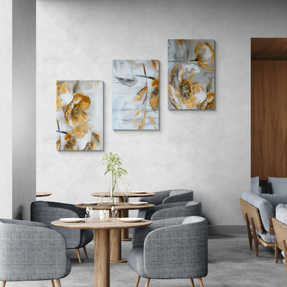 Lot de 3 Tableaux en Toile "Éclat Floral"