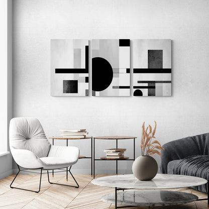 Lot de 3 Tableaux en Toile "Forme Sombre"