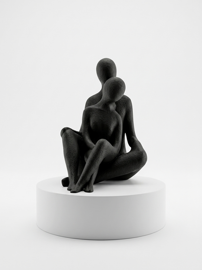 Statuette Décorative "Couple Enlacé"