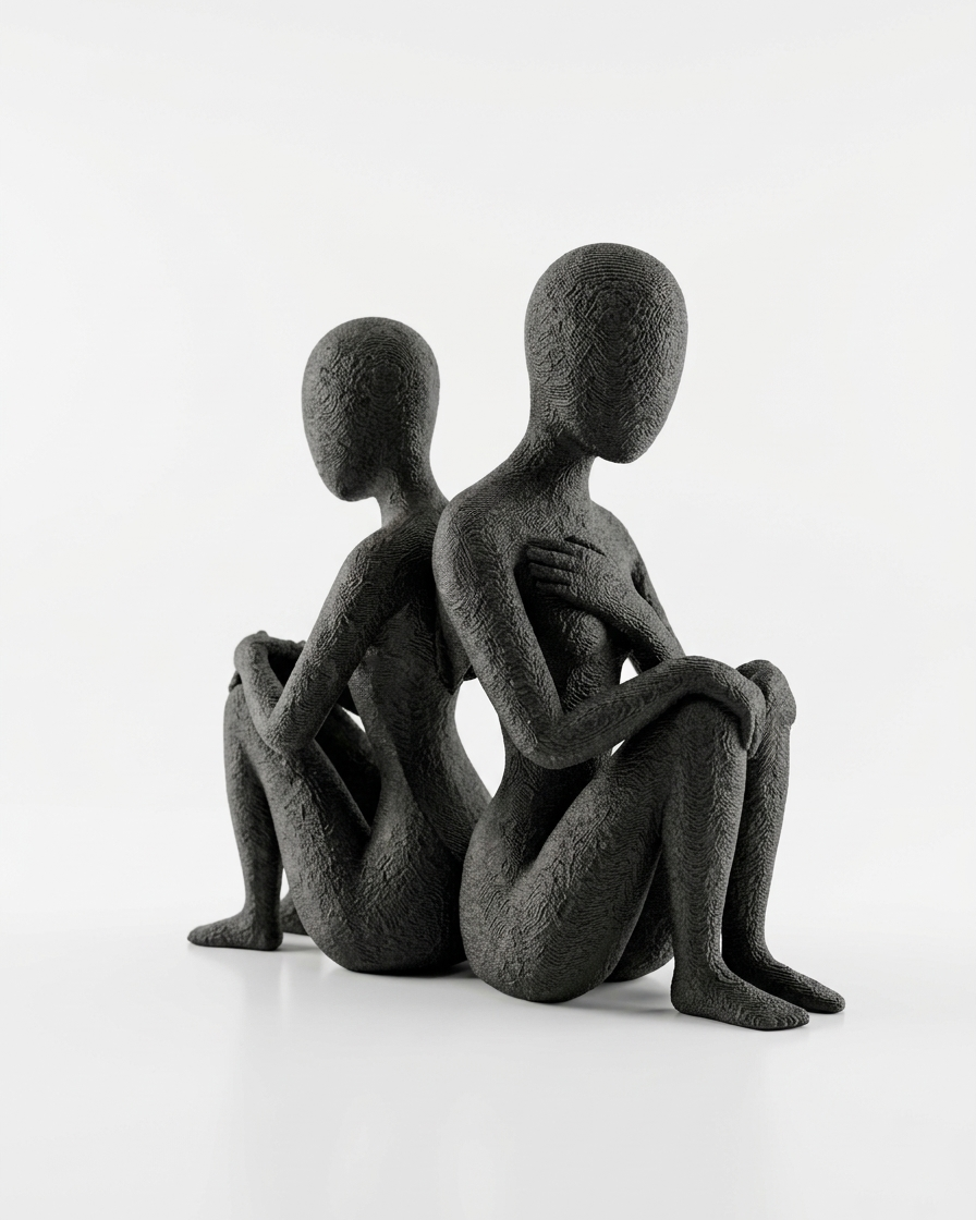Statuette Décorative “Le Duo Coeur Arrière”