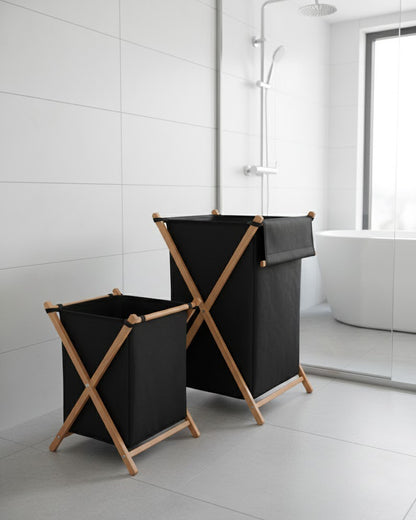 Lot de 2 Paniers à Linge Pliables – Grand et Petit