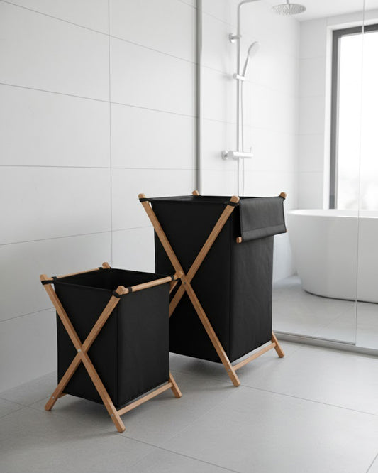 Lot de 2 Paniers à Linge Pliables – Grand et Petit