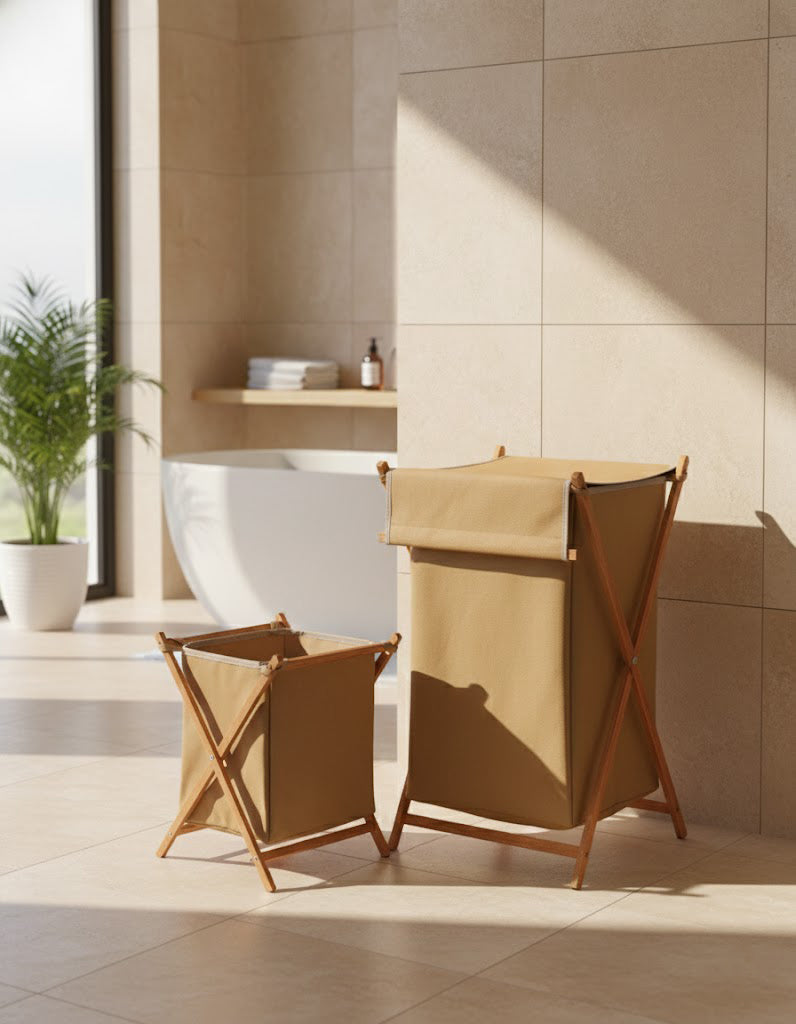 Lot de 2 Paniers à Linge Pliables – Grand et Petit