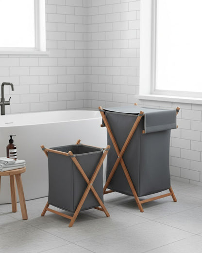 Lot de 2 Paniers à Linge Pliables – Grand et Petit