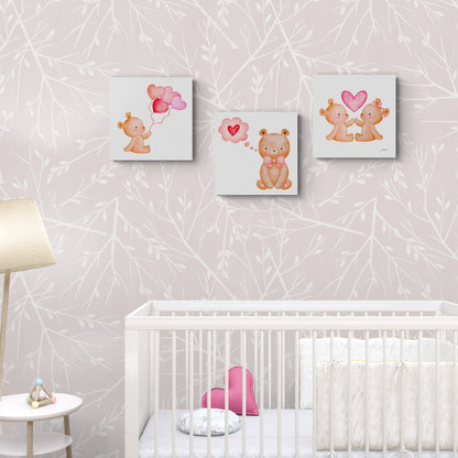 Lot de 3 Tableaux en Toile "Mini Cœur"