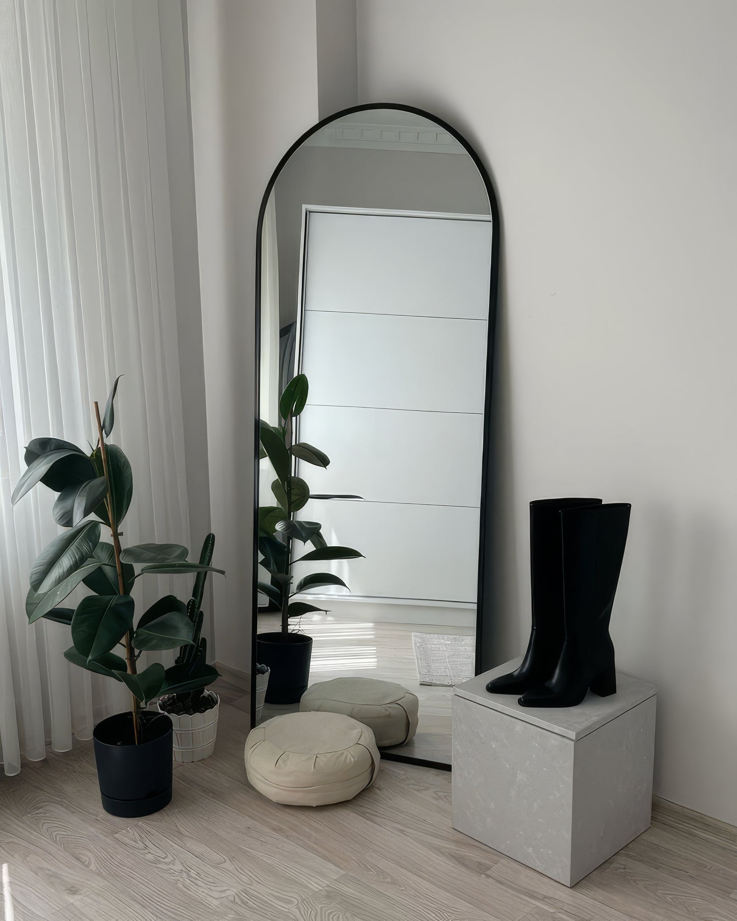 Miroir Arche Noir Élégance 180