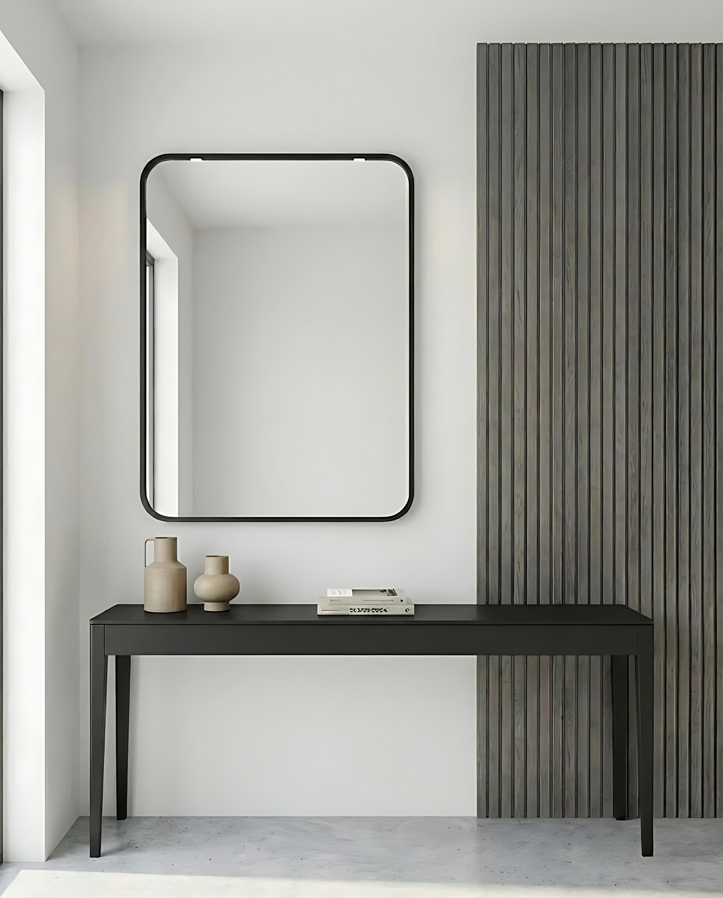 Miroir Rectangulaire noir Avec Cadre 80 × 60