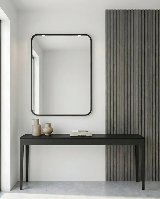 Miroir Rectangulaire noir Avec Cadre 80 × 60