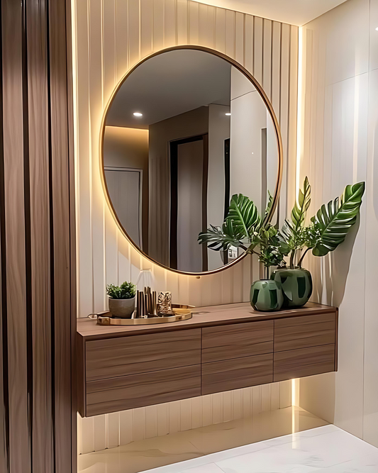 Miroir Rond Avec Cadre de Diamètre 90