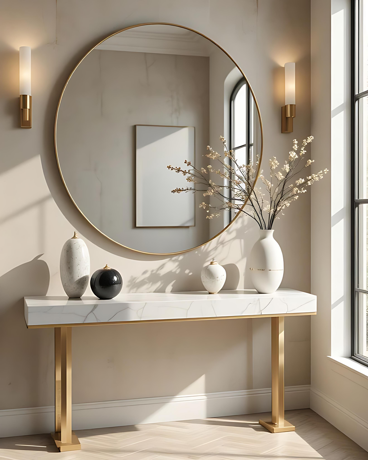 Miroir Rond Avec Cadre de Diamètre 90