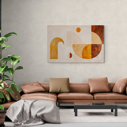 Tableau en Toile "Orange sur Beige"