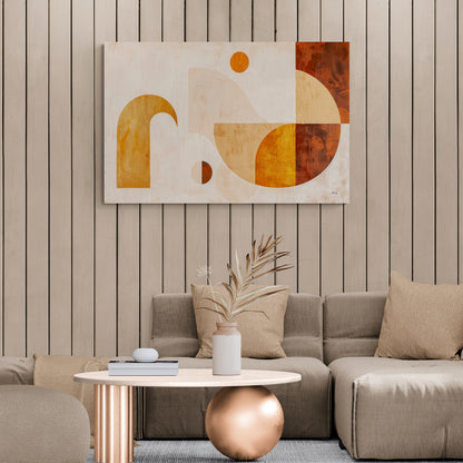 Tableau en Toile "Orange sur Beige"