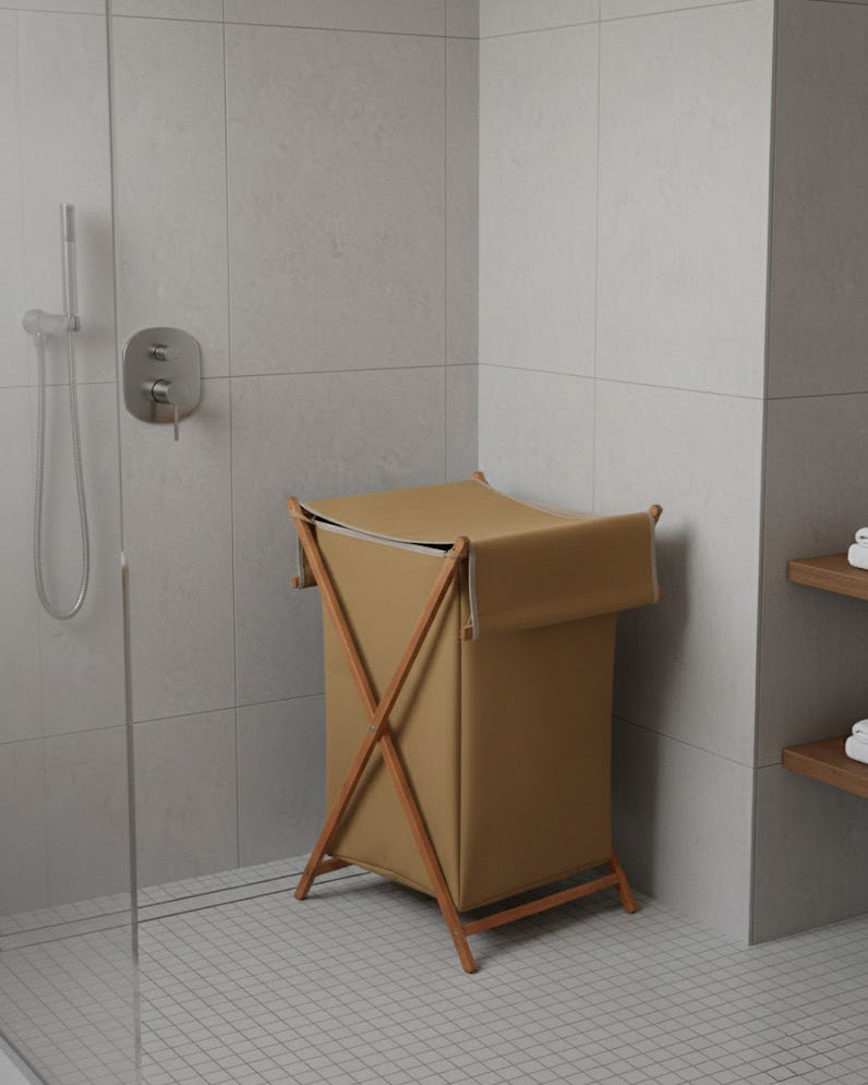 Panier à Linge Pliable en Bois G.F