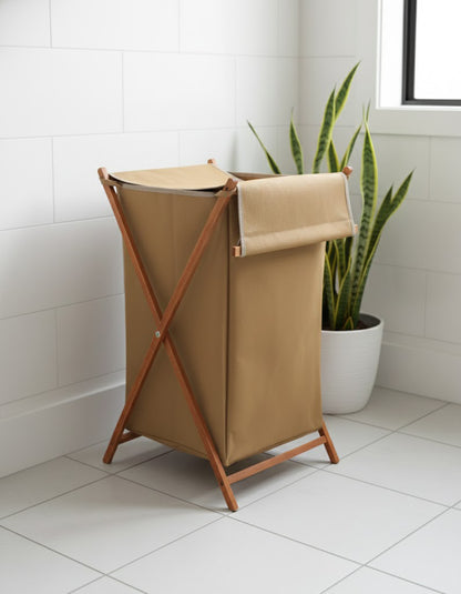 Panier à Linge Pliable en Bois G.F