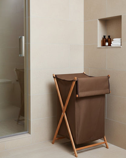 Panier à Linge Pliable en Bois G.F