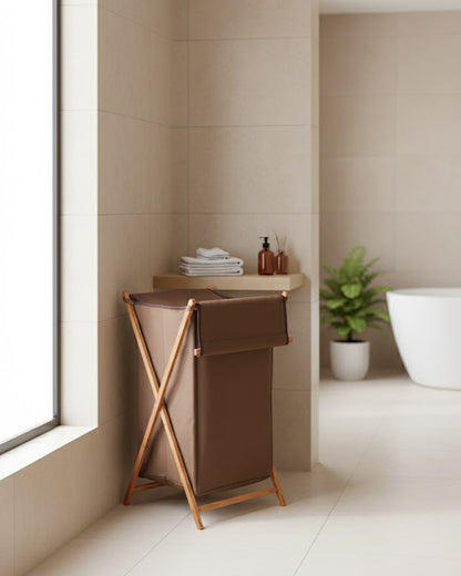 Panier à Linge Pliable en Bois G.F
