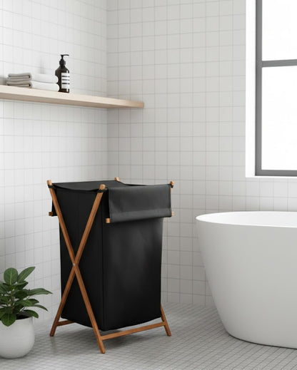 Panier à Linge Pliable en Bois G.F