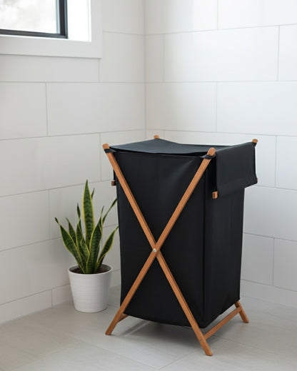 Panier à Linge Pliable en Bois G.F